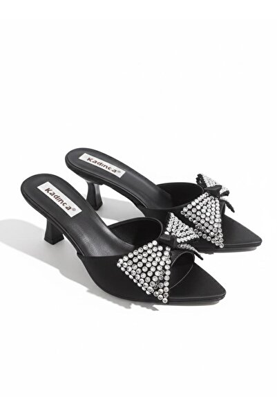 Aldina Nucci Women's Classic Bow Heeled Slippers