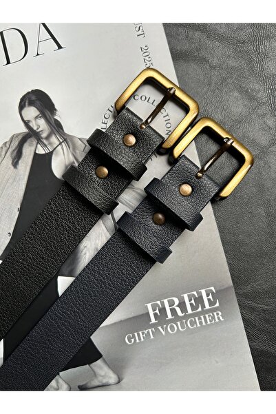 LİA KEMER 2-pack Loyal Rectangular Pattern Γυναικεία Αντίκα Ζώνη με Πόρπη Ζών...