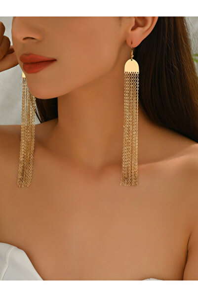 Take Two By Styli Women Metal Tassel Chain Earrings