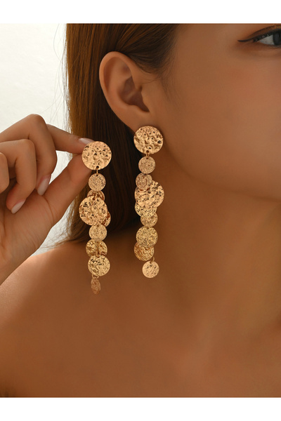 Take Two By Styli Women Metal Round Dangle Earrings