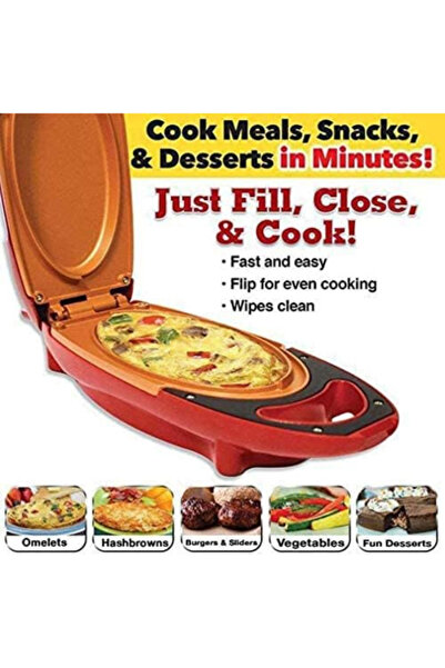 Genaric Red Copper 5 Minute Chef Electric Cooker Non-Stick Anti Scratch Surface Grill Pan