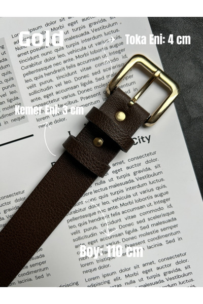 LİA KEMER 7-Piece Loyal Rectangular Pattern Women's Gold Buckle Belt Jacket Belt Dress Belt Trouser Belt