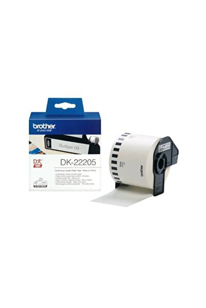Brother DK-22205 Continuous Paper Label Roll – Black on White, 62mm wide