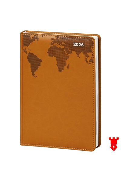 KALE PROMOSYON 2026 Agenda with World Map Image, 17X24