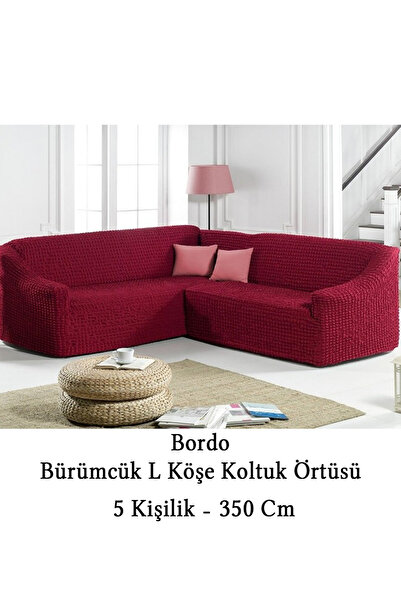 upmall غطاء أريكة زاوية على شكل حرف L لـ 5 أشخاص، غطاء أريكة مرن بدون ظهر، نمط عثماني (350 سم)