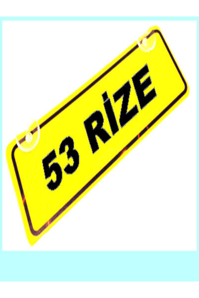 wonderlike 53 RİZE Yazılı Dekor plaka- Sarı Renk Araç İçi Cam Süsü ve Ofis Ak...