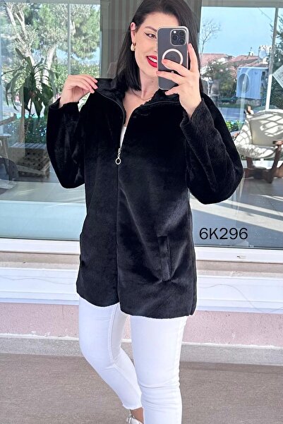 İnce Topuk Suede Inside and Rabbit Fur Outside Jacket 6K296