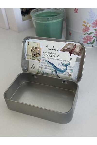 vanilkie Metal Kutu Küçük Mini Kutu Saklama Kutusu Küçük Ayna Hediyeli