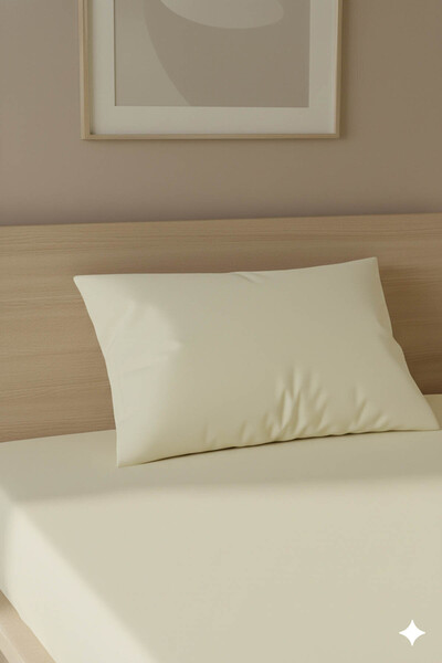 FAVORA 100% Cotton Ranforce Premium Single Bed Sheet Set - Cream