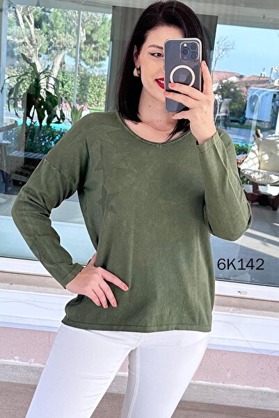 İnce Topuk Starry Cotton Knitwear Blouse 6K142