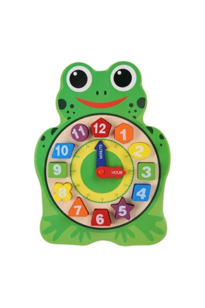 IQ Toys Puzzle din lemn cu 5 straturi, cu ciclul de viață al broaștelor, 22x18x2cm