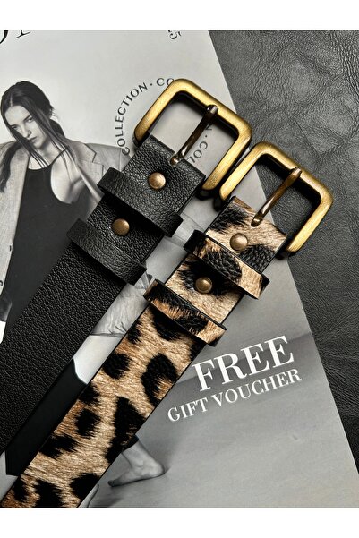 LİA KEMER Pachet de 2 curele cu model dreptunghiular Loyal pentru femei, cu c...