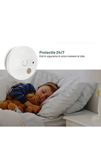 RONIC X Smoke Detector, RonicX, Photoelectric, ABS, installation kit included, 85 dB, Ø102 mm x H38 mm, 128g, white