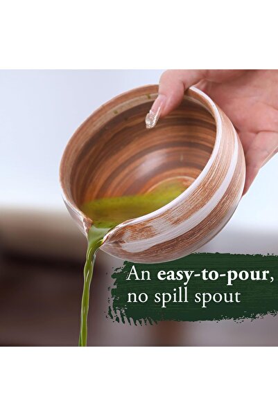 COOYA 4Pcs Matcha Whisk Set,Japanese Matcha Kit with Pouring Spout,for Matcha Tea Ceremon,Marbled Caramel