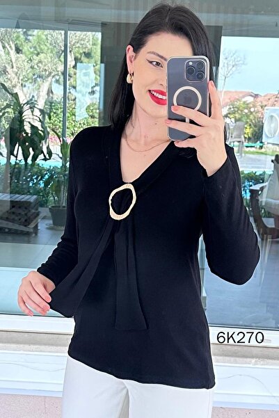 İnce Topuk Strawberry Blouse with Buckle Tie 6K270