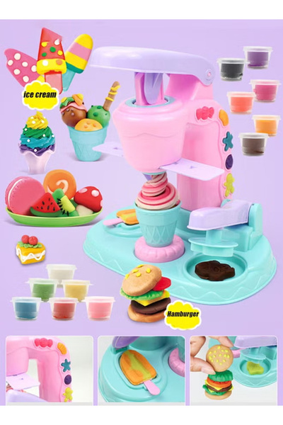 Generic Fun Colorful Play Dough Ice Cream Machine, DIY Dessert Making Toy Set