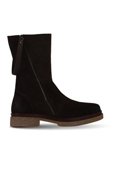 Bueno Shoes Brown Suede-Leather Women's Heeled Boots 01Wf3802