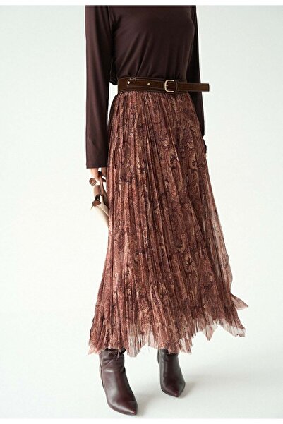 Serpirella Butik Patterned Chiffon Skirt