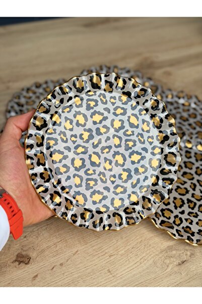 Hediye Köşkü Leopar 6lı Pasta Tabak Cam