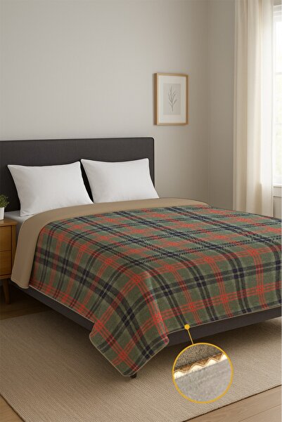 AYS DEKOR Modern Polar Double Blanket Green 190X220Cm