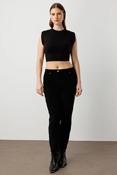 Ekol Narrow Leg Velvet Trousers-1051