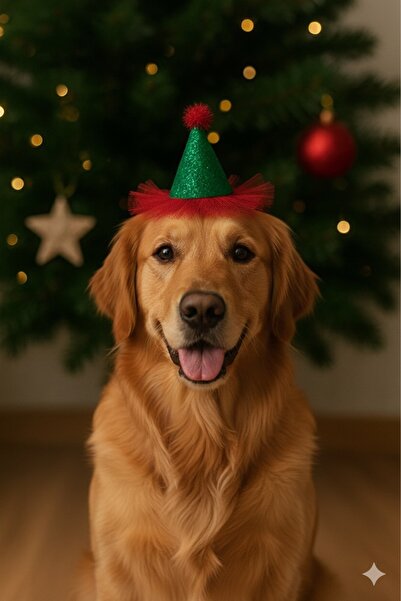 Minia T tul Șapcă de Crăciun cu sclipici pentru câini