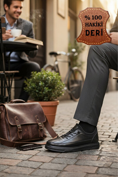 nazenintasarımlar Men's Genuine Leather Orthopedic Comfortable Daily Shoes