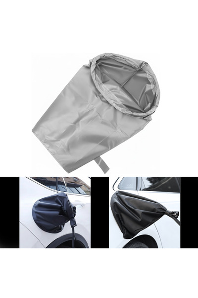 Microcase Elektrikli Araçlar için Şarj Soket Yağmurluk Yağmur Toz Koruma Brandası Gümüş AL5424