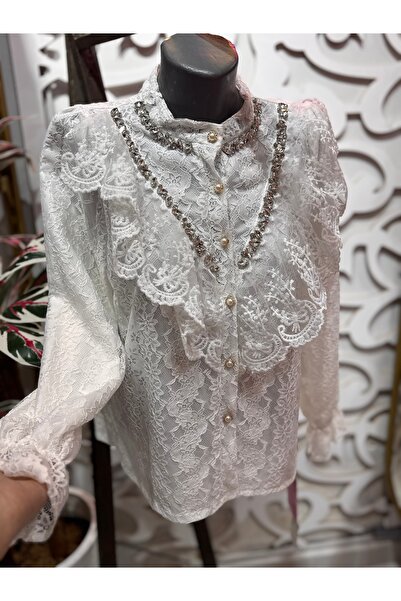 ŞEHRAZAT BUTİK Design Laced Stone Shirt