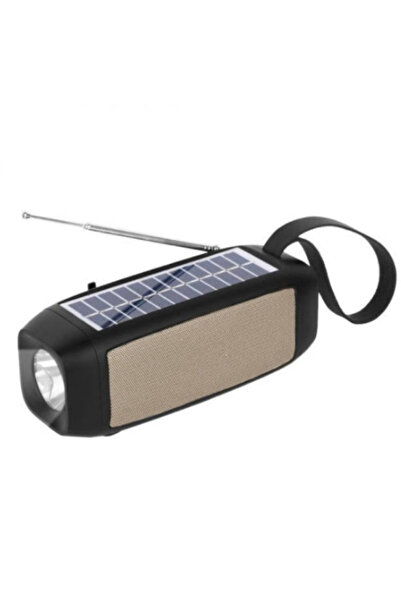 OEM Portable Bluetooth USB speaker with radio function and solar-charged flashlight