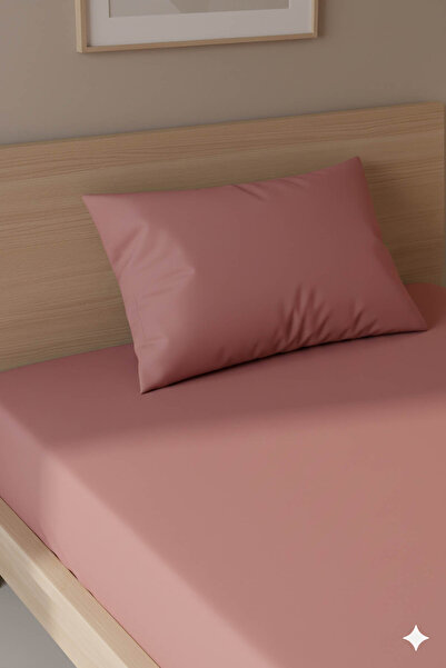 FAVORA 100% Cotton Ranforce Premium Single Bed Sheet Set - Powder