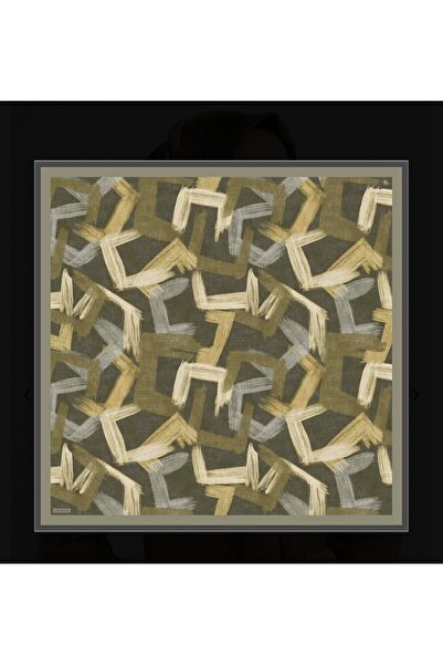 Armine Geometrik Desen Saf İpek Twill Eşarp