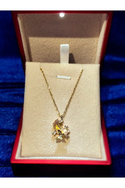 edora gems çelik ay hilal kolye