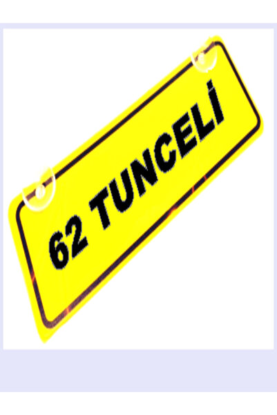 wonderlike 62 TUNCELİ Yazılı Dekor plaka- Sarı Renk Araç İçi Cam Süsü ve Ofis...