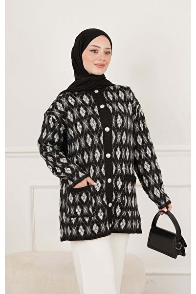 Turtaş 26K8800 HIRKA UZUN KİLİM DESEN DÜĞMMELİ SİYAH