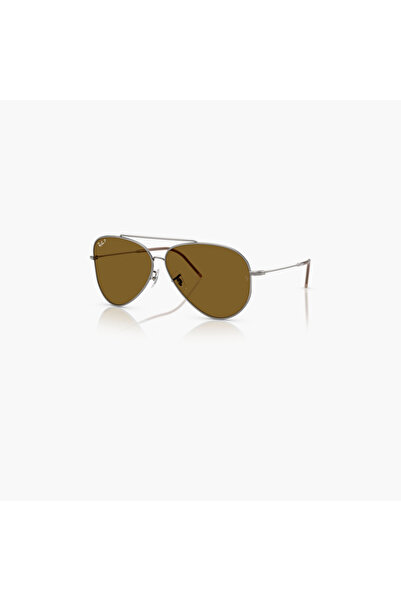 Ray-Ban نظارة شمسية أفياتور بنية مستقطبة مقاس 59 مم - 0RBR0101S