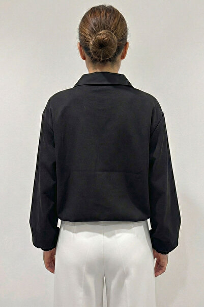 Bigdart Women's Oversized Zippered Jacket 0735 - Black