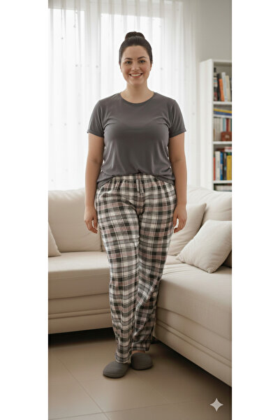 ŞERİCE Unisex Plus Size Cotton Thin Breathable Fabric Pajama Bottoms (Size Measurements Are in the Description)