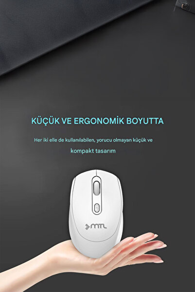 MTL Bluetooth Şarj Edilebilir Kablosuz ve Çift Mod Sessiz Mouse 800 - 1200 - ...