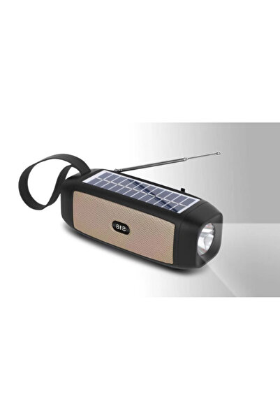 OEM Portable Bluetooth USB speaker with radio function and solar-charged flashlight