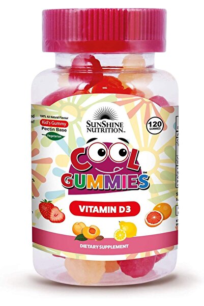 Sunshine Nutrition حلوى جيلاتينية رائعة للأطفال بفيتامين د3، 120 قطعة