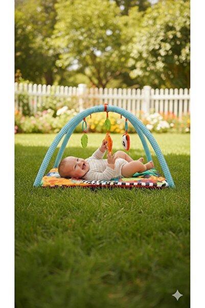 BebeMango Jungle Play Carpet Baby Activity Carpet Play Mat with Toys Cushion