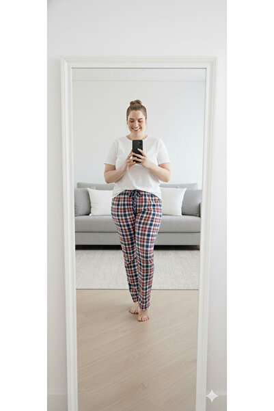 ŞERİCE Unisex Plus Size Cotton Thin Breathable Fabric Pajama Bottoms (Size Measurements Are in the Description)