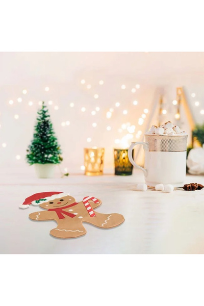 takı tutkum New Year 2-Layer Cookie Man Figure Napkin 20-Piece