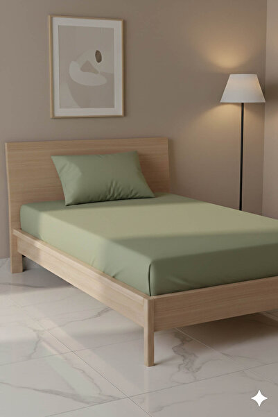 FAVORA 100% Cotton Ranforce Premium Single Bed Sheet Set - Green