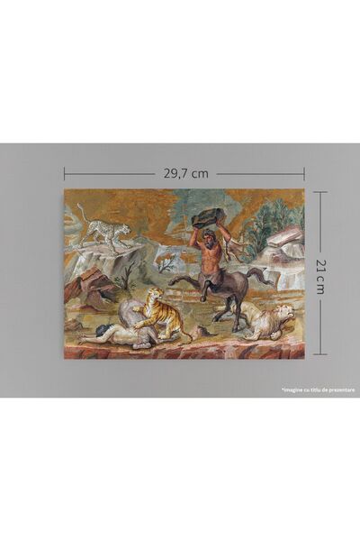 VreauPoster Poster A4 Mozaic Centauri Animale Sălbatice, Artă Romană Antică, Tivoli Carton 250gr