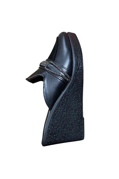 BURCU Women's Wedge Heel Closed-Front Slippers