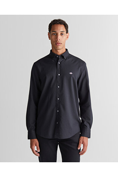 Gant Erkek Siyah Düğmeli Yaka Gömlek