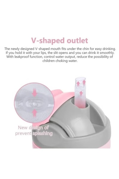 Generic 250ml Baby Sippy Cup Baby Straw Cup with Handlesoft Spout, BPA-Free, Drop-Resistant