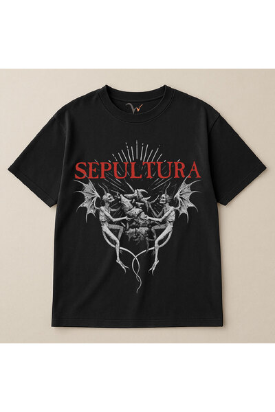 WİDİ Sepultura Cavalera Metal Rock Brazilia Muzică cu imprimeu bumbac 100% su...